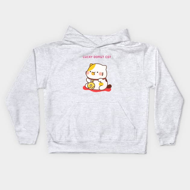 Lucky donut cat Kids Hoodie by @muffin_cat_ig